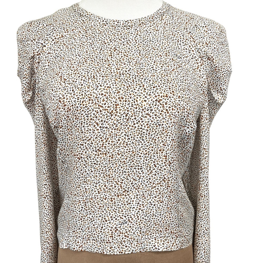 AFRM by Nordstrom Animal Print Cropped Blouse Sz XL